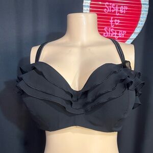 Black Ruffled Bra